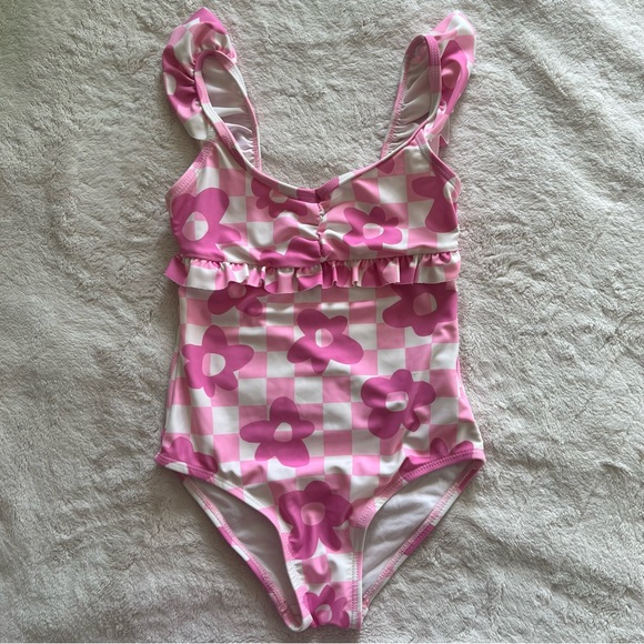 Cotton On Other - 🌸🩷Pink & White Checkered Floral Swim Suit🩷🌸
